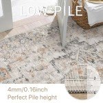 Light Taupe Brown Vintage 8x10 Area Rug