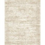 Soalmost 8x10 Washable Vintage Beige Area Rug