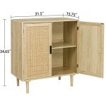 Rattan-Decor Sideboard Buffet Cabinet for Home