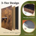 WLIVE 12-Drawer Tall Fabric Dresser in Rustic Brown