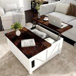 Farmhouse Lift Top Coffee Table with Storage & USB
