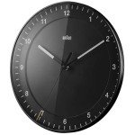 Braun Classic Silent Sweep Wall Clock - Black 30cm