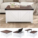 Farmhouse Lift Top Coffee Table with Storage & USB