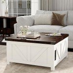 Farmhouse Lift Top Coffee Table with Storage & USB