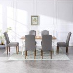 Set of 4 Smoky Grey Upholstered Dining Chairs