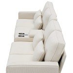 Modern Upholstered Sectional Sofa with Cup Holders