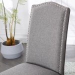 Set of 4 Smoky Grey Upholstered Dining Chairs