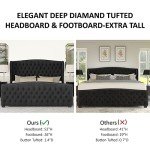 Luxurious King Size Velvet Upholstered Bed Frame