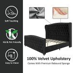 Luxurious King Size Velvet Upholstered Bed Frame