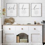 Set of 3 Farmhouse Bible Verse Wall Art