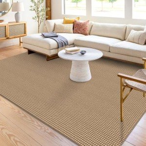 Boho Washable Area Rug 6x9 ft Tan