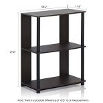 Furinno JAYA 3-Tier Walnut Bookcase and Display Rack