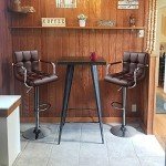 Modern Adjustable Brown Bar Stools Set of 2