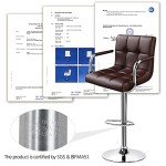 Modern Adjustable Brown Bar Stools Set of 2