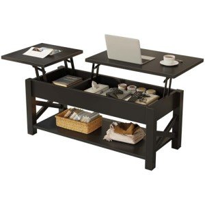 Rolanstar 47" Lift Top Coffee Table - Black
