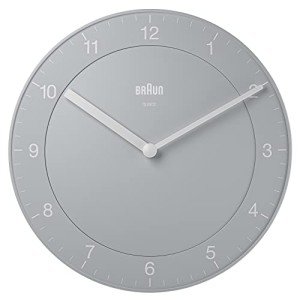 Braun Classic Quiet Quartz Wall Clock - 20cm Grey