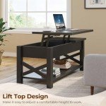 Rolanstar 47" Lift Top Coffee Table - Black