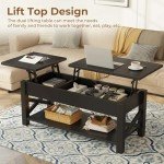 Rolanstar 47" Lift Top Coffee Table - Black
