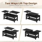 Rolanstar 47" Lift Top Coffee Table - Black