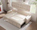 Beige Reversible Sleeper Sectional Sofa with Storage