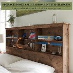 King Size Wooden Bed Frame with LED Headboard