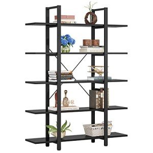Vintage Industrial 5-Tier Bookshelf - 72” Tall