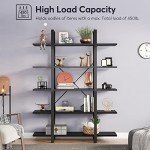 Vintage Industrial 5-Tier Bookshelf - 72” Tall