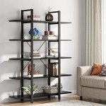 Vintage Industrial 5-Tier Bookshelf - 72” Tall