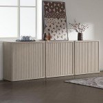 SICOTAS Modern White Buffet Cabinet with Storage