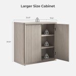 SICOTAS Modern White Buffet Cabinet with Storage