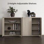 SICOTAS Modern White Buffet Cabinet with Storage