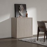 SICOTAS Modern White Buffet Cabinet with Storage