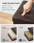 30-Inch Brown Folding Storage Ottoman Bench