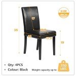 Set of 4 Black PU Leather Dining Chairs