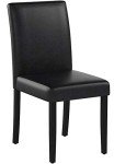 Set of 4 Black PU Leather Dining Chairs