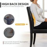 Set of 4 Black PU Leather Dining Chairs