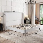 PaPaJet King Upholstered Bed Frame with Tall Headboard