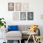Botanical Plant Canvas Wall Art Set of 6