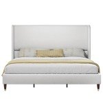 PaPaJet King Upholstered Bed Frame with Tall Headboard