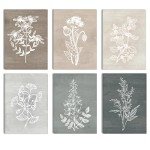 Botanical Plant Canvas Wall Art Set of 6
