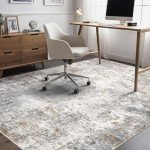 Washable 9x12 Abstract Area Rug for Home