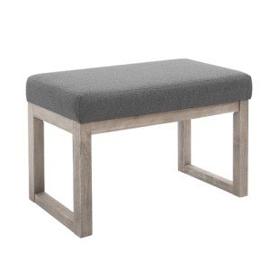 27-Inch Grey Rectangle Ottoman Bench - Living Room
