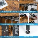 Rustic Brown Wine Bar Cabinet with Removable Bottle Holder