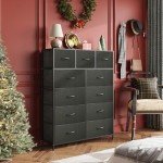 WLIVE Tall Fabric Dresser with 11 Drawers