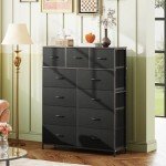 WLIVE Tall Fabric Dresser with 11 Drawers