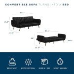 Novogratz Brittany 82" Faux Leather Futon Sofa