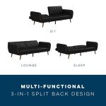 Novogratz Brittany 82" Faux Leather Futon Sofa