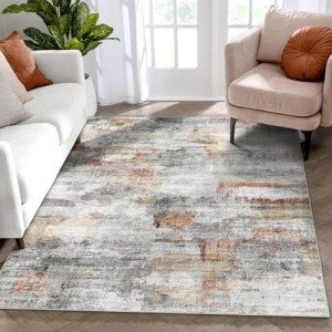 Soft Washable 4x6 Non-Slip Abstract Area Rug