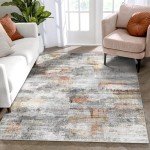 Soft Washable 4x6 Non-Slip Abstract Area Rug