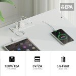 Rolanstar Charging Nightstand with 2 Drawers and Shelf